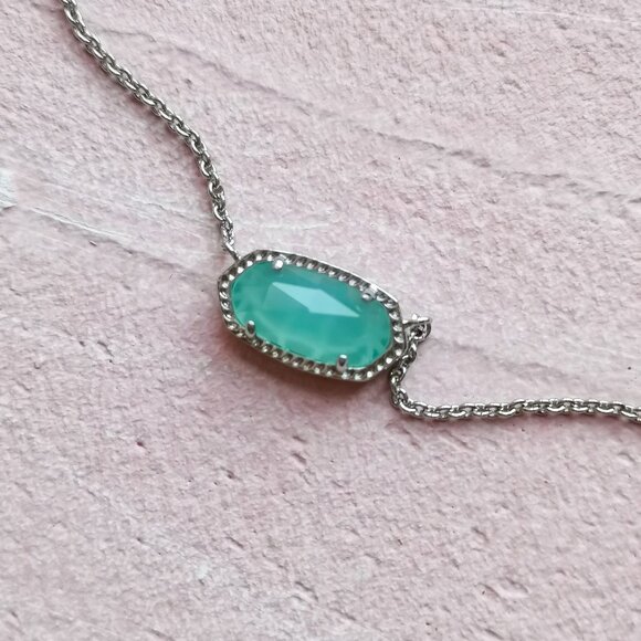 Kendra Scott Elisa Chalcedony Glass Silver Necklace - Picture 3 of 3